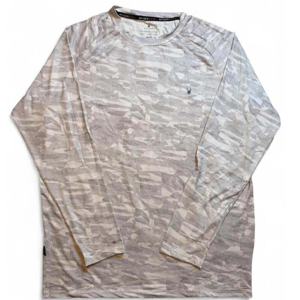 Spyder Long Sleeve Rash Guard Swim Shirt Camo Size M